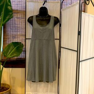 Grey&White sleeveless summer swing dress